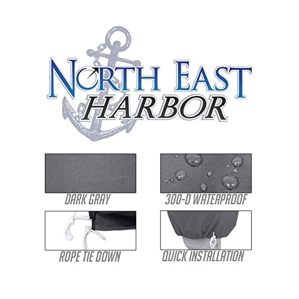 NEH-Trailerable-Outboard-Boat-Motor-Engine-Cover-115-225-Horsepower-Gray-Heavy-Duty-Water-Mildew-and-UV-Resistant-Thick-Polyester-Fabric