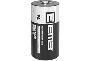 EEMB ER34615 D Cell Batteries 3.6V Lithium Battery 19Ah Li-SOCL₂ Non-Rechargeable Battery LS-33600 SB-D02 XL-205F for CNC Machine Tool, Injection Molding Machine,Printing Machine,Meter,Clock