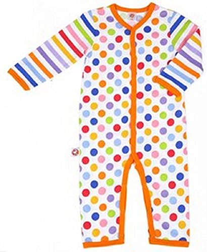 Little Miss Match Coveralls, White Zany 6-9 Months