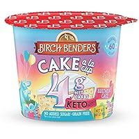 Birthday Cake Cups by Birch Benders, Gluten-Free, Keto friendly, only 4 Net Carbs, Just Add Water, Single Serve Cups, 1…