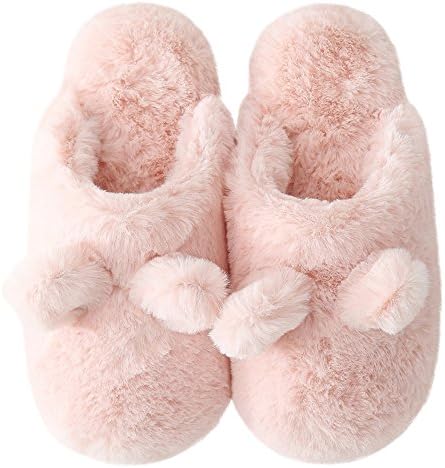 Slippers for Women, Fluffy Slip On House Memory Foam Teen Girls Cute Animal Slippers, Soft Indoor Outdoor Home Slippers for Winter (Women's 8.5-10, Brown) …
