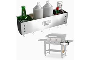 Yukon Glory™ Stainless Steel Griddle Caddy for Blackstone Griddle Accessories, BBQ Accessories Organizer for Blackstone 28”- 36” Griddle, Clean & Space Saving Storage - Original Authentic Design