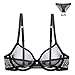 Varsbaby Women See-Through Lace Push Up Transparent Everyday Bra (V279TS, 38D, Black) (Black, 38D)