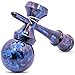 Kaleb USA Full Marble Swirl Kendama and Extra String (Blue & Black Metallic)