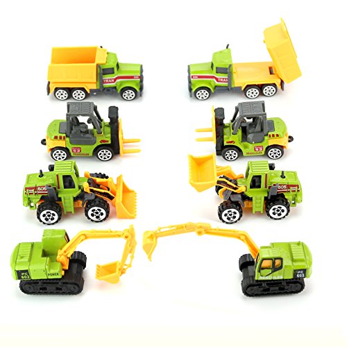 Jellydog Toy Construction Trucks , Construction Vehicles Set,Metal Die Cast Toy Set,Dumper,Bulldozers,Forklift,Tank Truck,Asphalt Car and Excavator 6 Set ,1 Farm Truck ,Toy for Kids - Thumbnail 6
