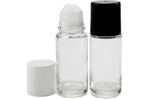 2 PCS Black Clear Oil Roller Bottles, 30ml Portable Empty Roll on Ball Container, Refillable Cosmetic Perfume Roller Bottles,