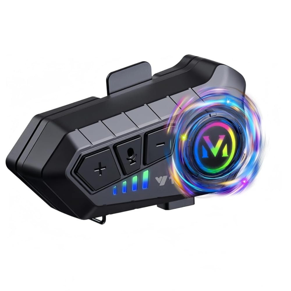 Motorcycle Helmet Bluetooth Headset Speakers with HiFi Sound,Noise Cancellation,1000mAh Battery,25 Hours Use,Boom Mircrophone,Easy to Install Use with Golves,IPX6 Waterproof,Voice Assistant