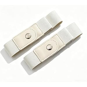 2PCS No Buckle Belt for Women Men Buckleless Elastic Invisible Women Belts Adjustable Stretch Waist Belt for Jeans Pants