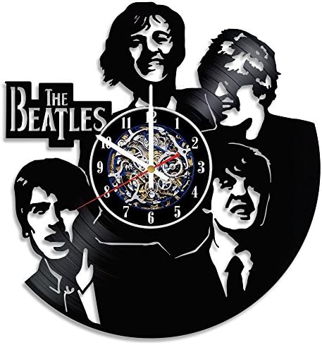 Musical Rock Band Design Wall Clock Made From Used Vinyl Record - Get unique bedroom wall decor - Gift ideas for adults, youth, parents – Unique Music Fan Art