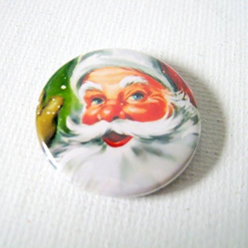 Santa Claus Pin Button Shaped Needle Minder, Needle Minder, Cross Stitch, Embroidery, Needlepoint
