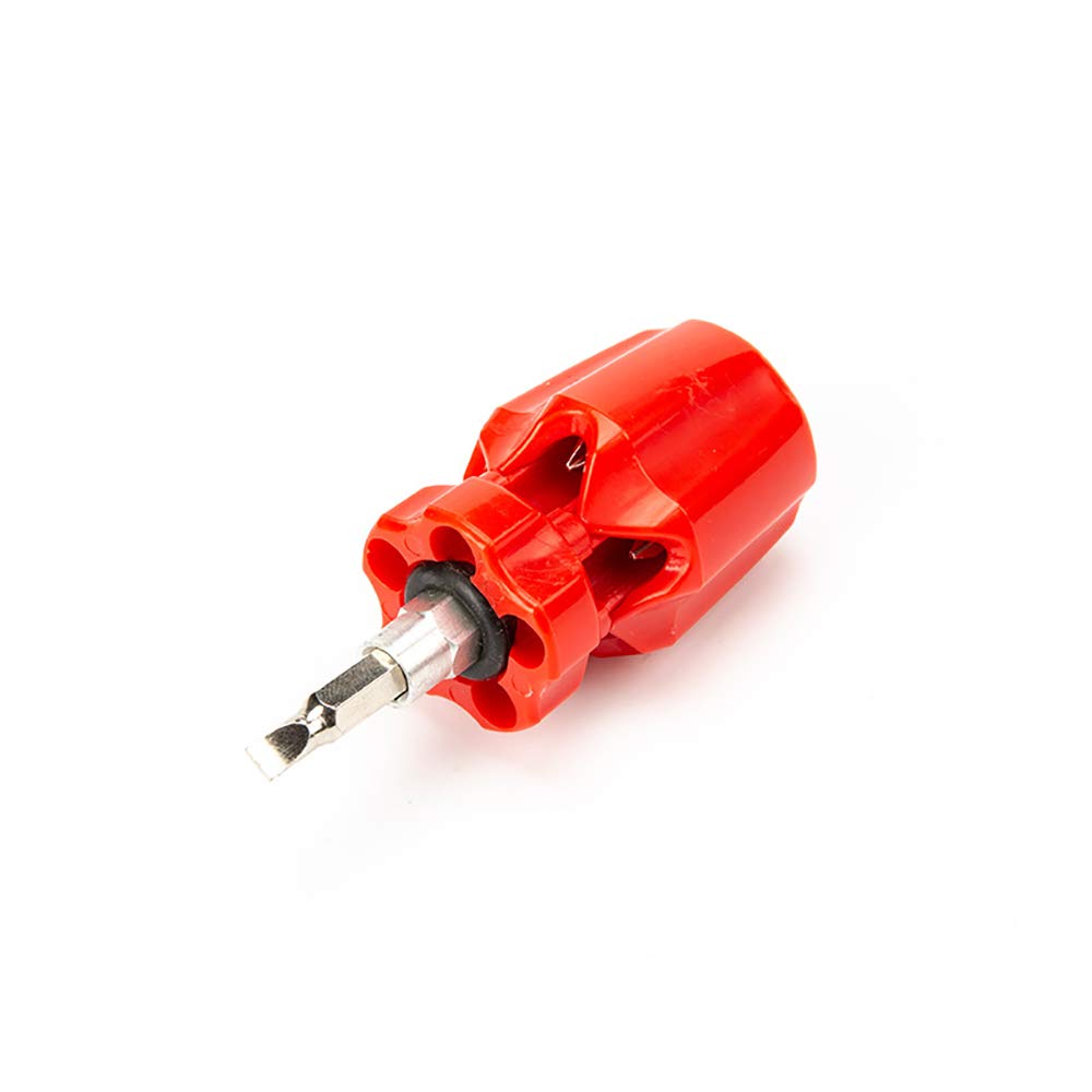 6 in 1 Mini Stubby Screwdriver Handle Aluminum Vanadium Alloy Steel ABS Multi-Tool Small Compact Hand Tools for Repair Works