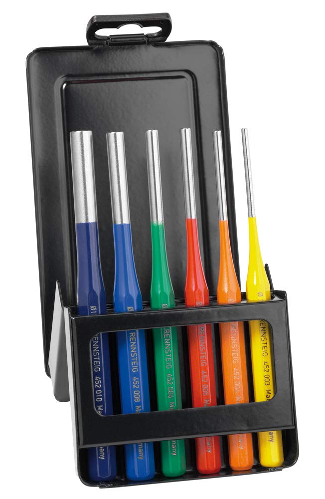 Rennsteig R425 530 6 RC "Exclusive" Octagonal Pin Punches Set in Metal Case, 0 V, Multi-Colour