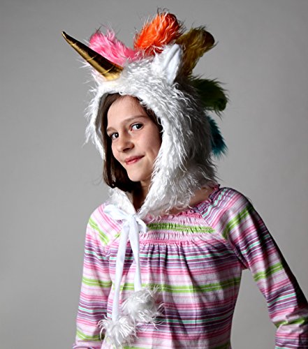 Plush White Soft Fuzzy Unicorn Child Hat