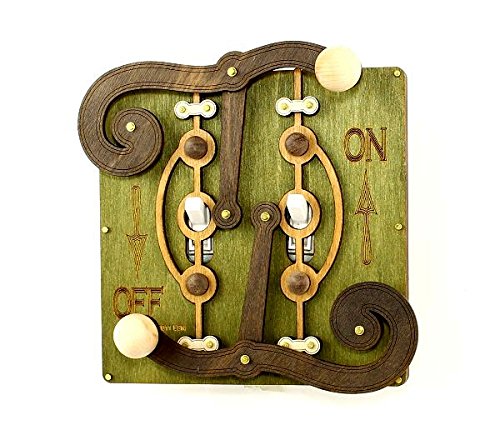 Green Tree Jewelry Double Fulcrum Green Wood Light Switch Plate