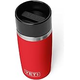 YETI Rambler 12 oz Travel Bottle, Stainless Steel, Vacuum Insulated with Leakproof Commuter Cap, Rescue Red