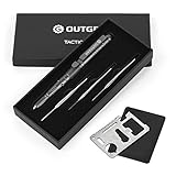 OutGear Tactical Pen with 3 Replaceable Ink & FREE Card Survival Tool, Made of Aircraft-Grade Aluminum Alloy, Emergency Survival Pens for Writing/ Self Defense/ Glass breaker