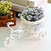 Tricycle Flower Basket SOLEDI Plastic White Bike Flower Vase Storage Container For Party Wedding Living Room Table Home Garden Decoration Random Color
