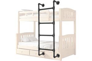 RAUMPA Bunk Bed Ladder for Home Loft Lofted Only Rv Bunkbed Stairs Rv Attic College Dorm Wall Mounted Black Wrought Iron Durable Stairs Replacement