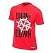 WWE Seth Rollins Burn it Down Red Youth Authentic T-Shirt Black Large
