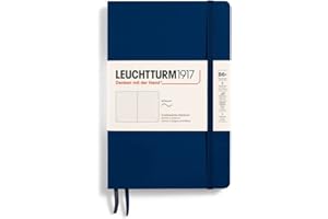 LEUCHTTURM1917 - Notebook Softcover Paperback B6+ - 123 Numbered Pages for Writing and Journaling (Dotted, Navy)