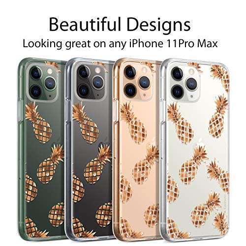 Coolwee For Iphone 11 Pro Max Case Rose Gold Pineapple Floral Case Women Girl Men Foil
