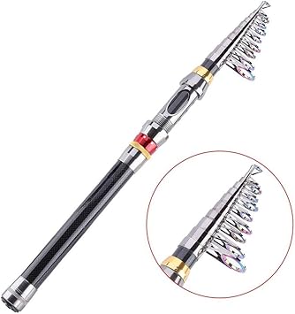 Amazon 伸縮自在の釣り竿ロッド伸縮釣り竿塩水カーボンファイバーポータブルハード釣り竿収縮長さ40 45 Cm 全長 1 8 3 6 M Kthjr ウェア