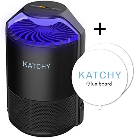 KATCHY Electric Insect Trap: Indoor Bug, Fly and Mosquito Trap – UV Light, Fan and Glue Board Combo Traps Even the Tiniest Flying Insects – No Zapper – Child-Safe, Non-Toxic