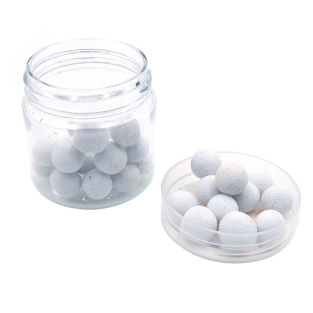 Namvo 1 Box of 30pcs Fishing Bait Smell Balls, Carp Bait Floating Fishing Lure Artificial Baits Beads Pops Up Smell Balls for Fishing 8mm