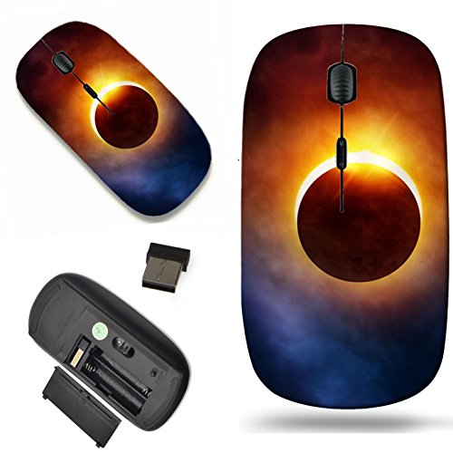 Luxlady Wireless Mouse Travel 2.4G Wireless Mice with USB Receiver, 1000 DPI for notebook, pc, laptop, mac design IMAGE ID: 40556984 Solar Eclipse The moon moving in front of the sun Illustration