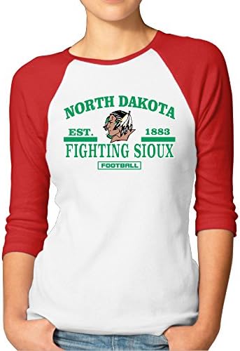 HOHOE Woman's 3/4 Sleeve University Of North Dakota Originals Tshirt Red S