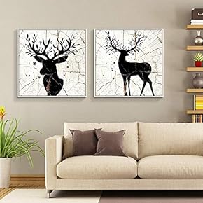 Floating Framed Canvas Wall Art for Living Room, Bedroom Wooden Background Animal Canvas Prints for Home Decoration Ready to Hang - 16"x16"x2 Panels