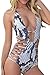 Carprinass Women's Sexy One Piece Monokini Bandage Plunge Swimsuit Swimwear