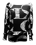 FashionMark Womens Off Shoulder Tie Dye Printed Plus Size Batwing Stretchy Top