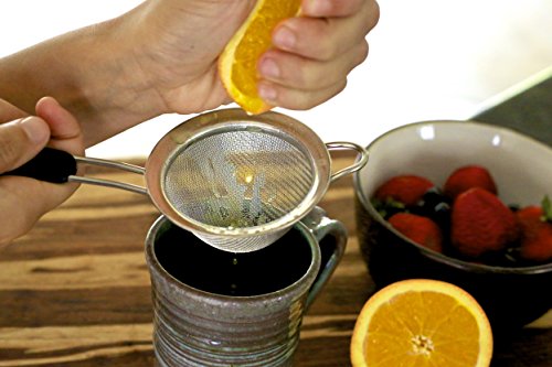 LiveFresh Fine Mesh Stainless Steel Mini Tea Strainer with Non Slip Handle - 3 inch - Ideal Size for Straining Teas and Cocktails or Sifting Flour, Sugar, Spices, and Herbs - Thumbnail 6