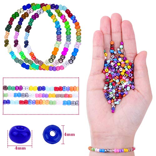 image for Pony Seed Beads, Shynek 7200 Pcs Friendship Bracelet Beads 4mm Small R