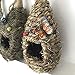 AROMA TREES Set of 3 Bird Hut 9” x 4”, Hand Woven Small Hanging Birdhouses Hummingbird Nesting Chickadee House, Wren Nest Fiber, Bird Hideaway Sparrow House for Finch & Canary