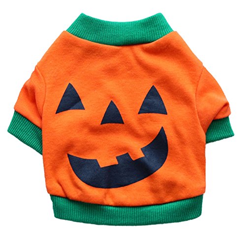 HongGun Small Dog T-shirt, Pet Dog Sweater Cat Clothes Pet Puppy Halloween Gift Dog Shirt Tops Pumpkin Clothings Costumes Vest For Summer and Autumn