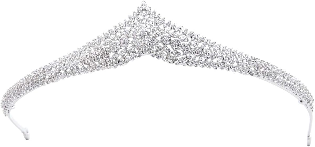 Cubic Zirconia Wedding Flower Tiara,Crystals Tiara Floral bride Tiaras, Women Diadem Head Jewelry CH10189
