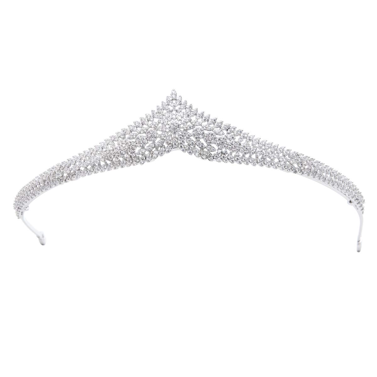 Cubic Zirconia Wedding Flower Tiara,Crystals Tiara Floral bride Tiaras, Women Diadem Head Jewelry CH10189
