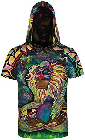 Azuki 2018 Hoodies Sweatshirt Men's Short Sleeve Pullovers 3D Print Tracksuit -L