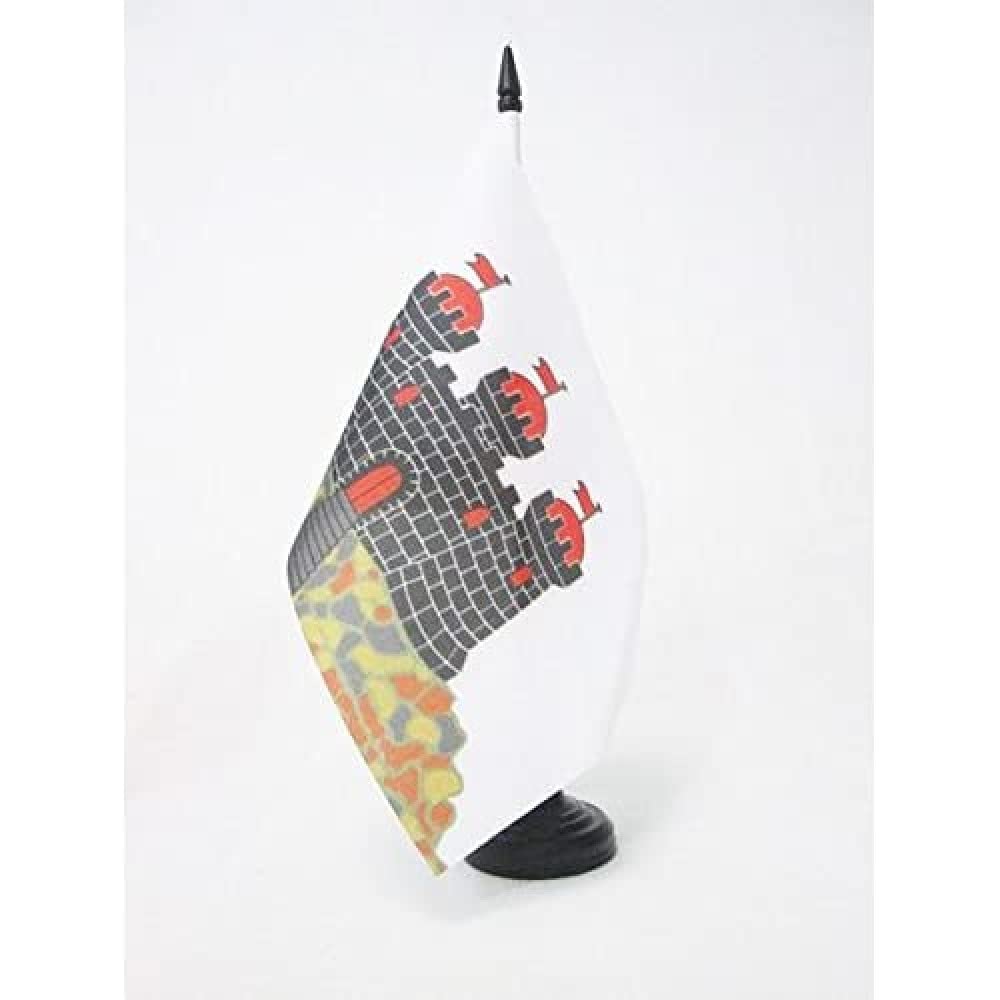 AZ FLAG City of Edinburgh Table Flag 5'' x 8'' - Scottish Office Decoration 100% Polyester 21 x 14 cm - Mini Desk Flag with Pole and Black Plastic Base