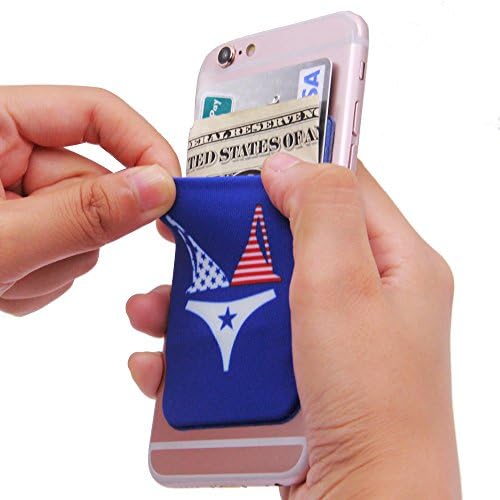 Lycra Cell Phone Card Holder, Sticker Firmly Adhesive Stick Back Cover Credit Card Holder Pouch Pocket for Mobile Cell Phones(bikini)