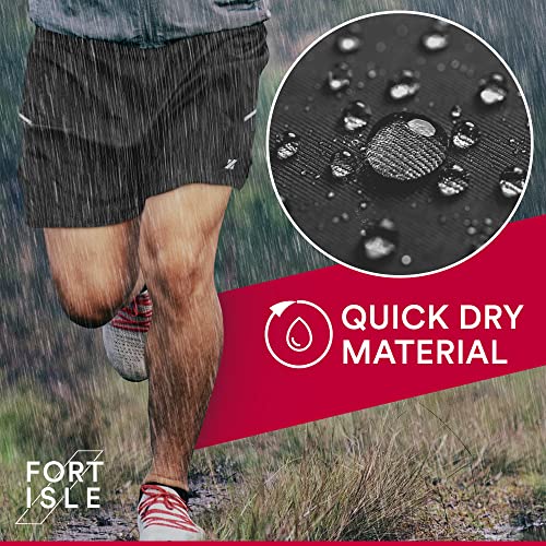 Fort Isle Mens Running Shorts 6 Inch Inseam Lightweight Breathable Athletic Shorts for Men