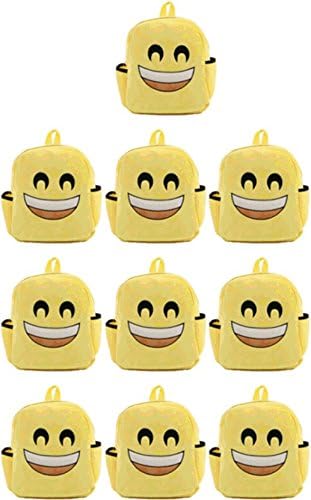 Soft Emojicon Smily Plush Toy Backpack (Emojicon Big Smile) set of 10