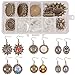 SUNNYCLUE 1 Box 72Pcs DIY 12 Pairs 6 Style Dangle Cabochon Earrings Making Starter Kits Include Earring Wire Hooks, Cabochon Settings, Round Oval Glass Dome Tiles, Antique Bronze
