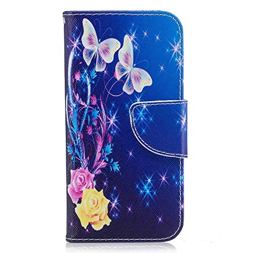 Xiaomi Redmi 5 Case, Bear Village Painted Pattern Premium PU Leather Magnetic Wallet Case Cover with Kickstand and Card Holder ID Slot for Xiaomi Redmi 5 (#3 Butterfly)
