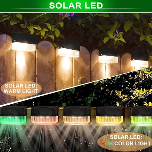 GT HITGX Solpex Solar Lights Outdoor, 4 Pieces, Warm White Stair Lights, Waterproof Solar Lights, LED Lighting for Outdoor Stairs, Steps, Fence, Patio, Decor