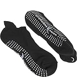 Crescent Moon ExerSocks Barre, Yoga & Pilates Socks (3-pack) Medium (Black)