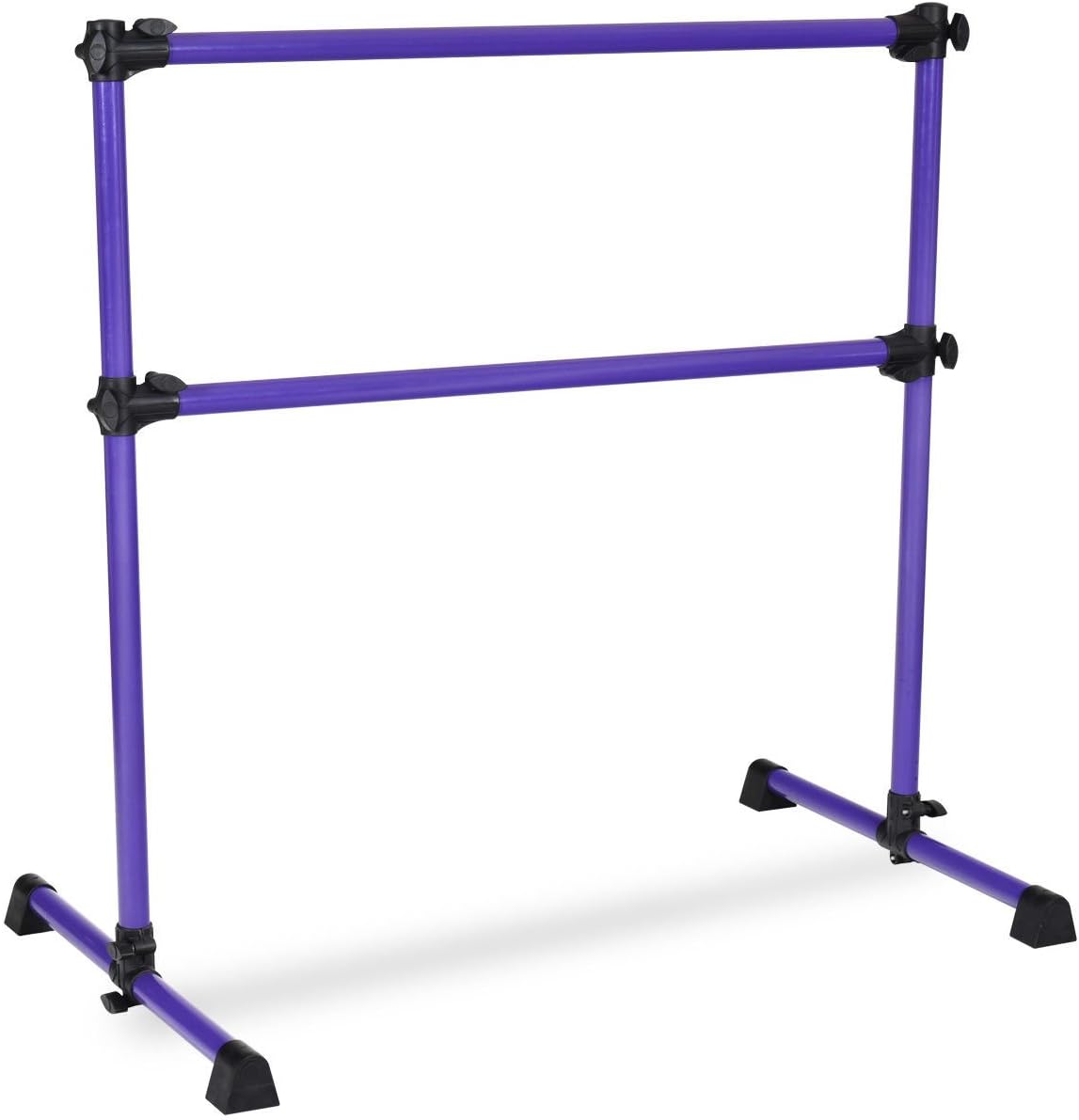 oldzon Portable Double Freestanding 4' Ballet Barre Stretch Dance Bar Height Adjustable Purple with Ebook