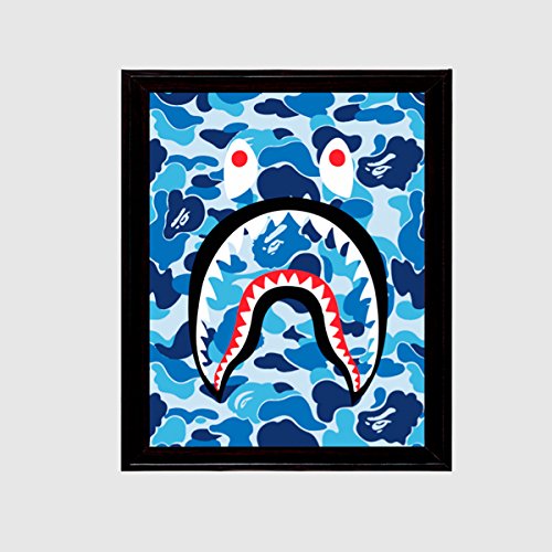 bape shark logo blue